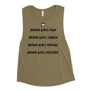 Zen & Paper Girl Brown Girls Yoga Ladies’ Muscle Tank