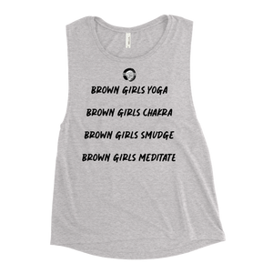 Zen & Paper Girl Brown Girls Yoga Ladies’ Muscle Tank