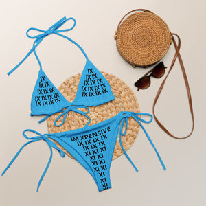 I'm Expensive IX Recycled String Bikini - Azure