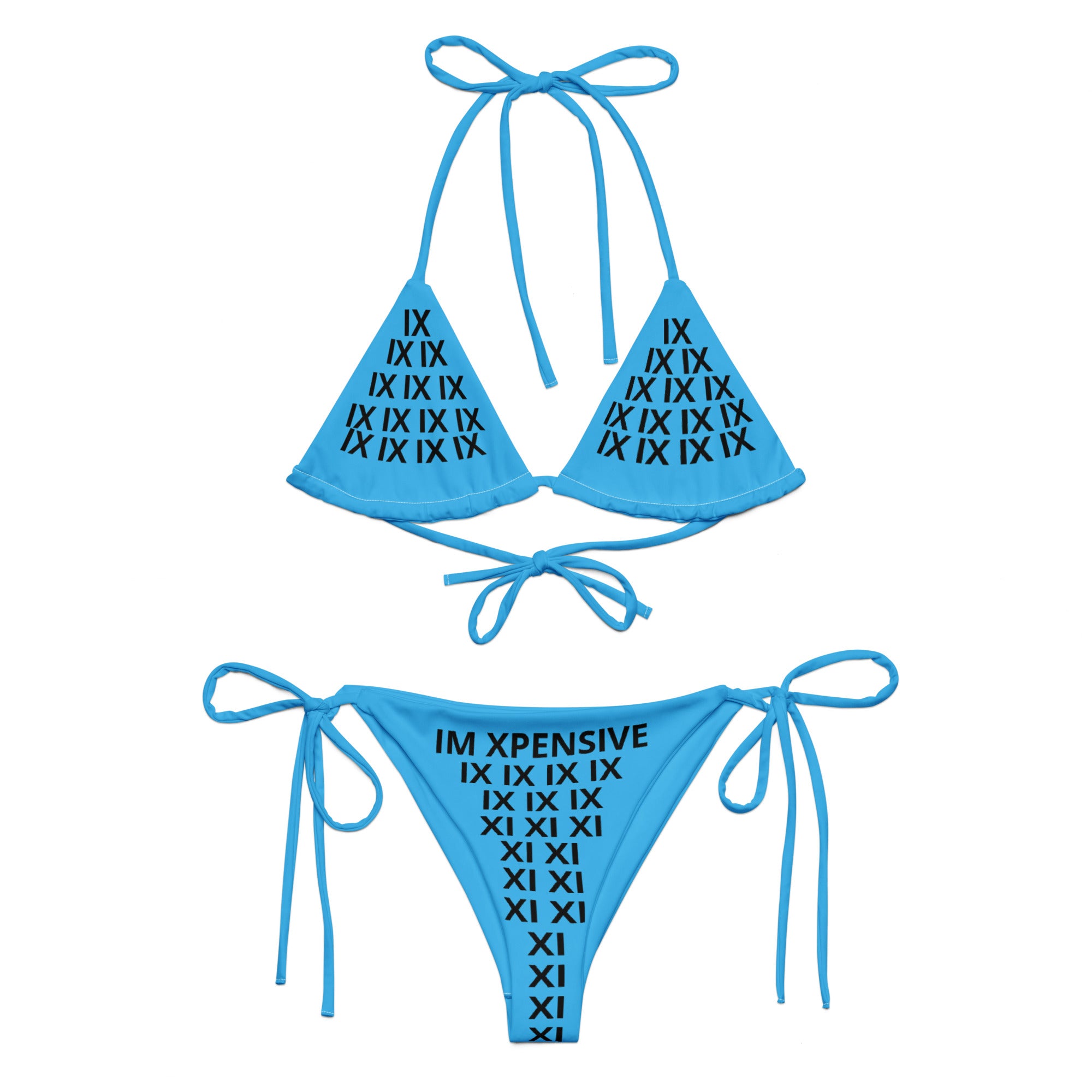 I'm Expensive IX Recycled String Bikini - Azure