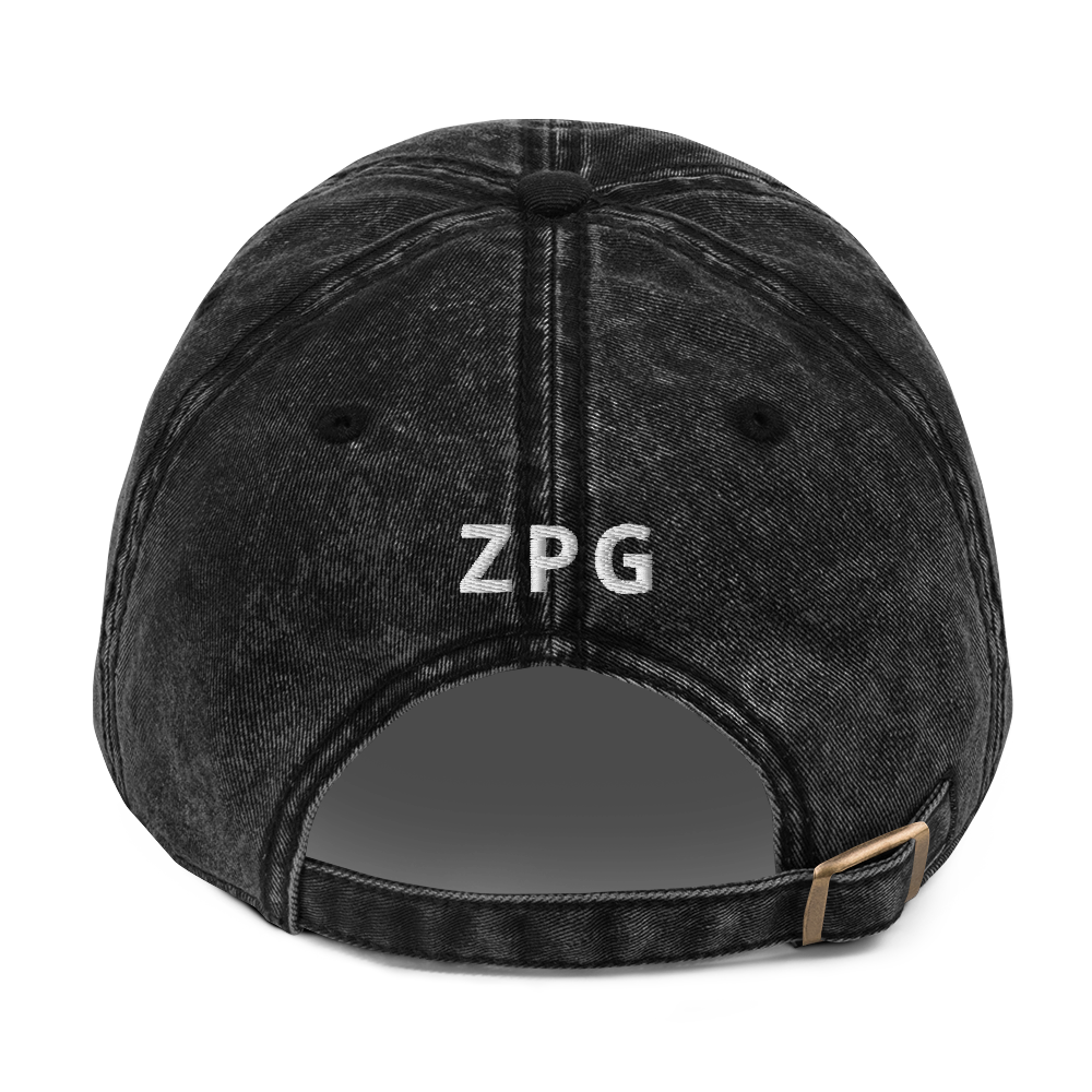 ZPG Light Vintage Black Cotton Twill Cap