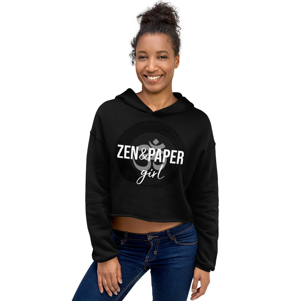 Zen & Paper Girl Logo Crop Hoodie