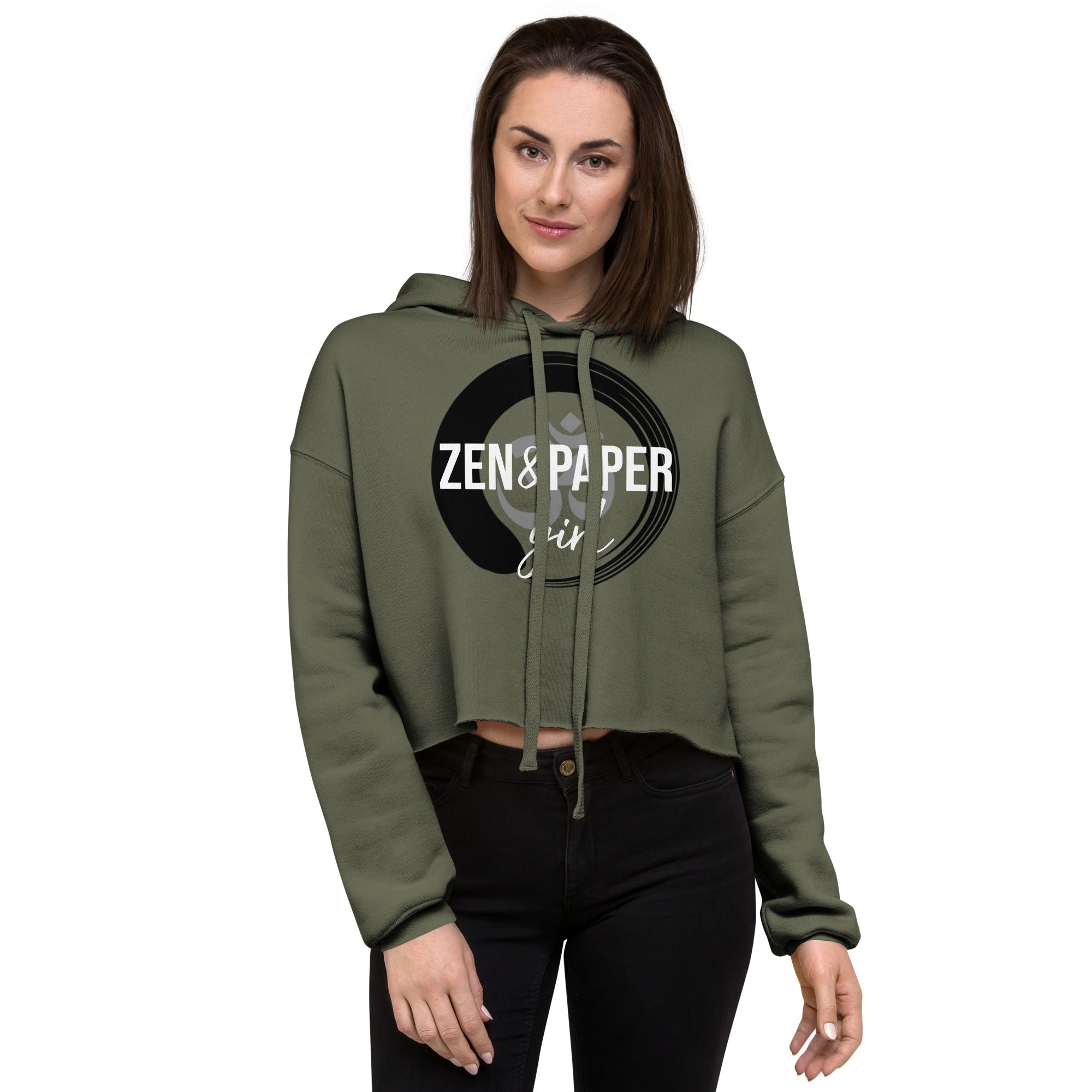 Zen & Paper Girl Logo Crop Hoodie