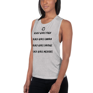 Zen & Paper Girl Black Girls Yoga Ladies’ Muscle Tank